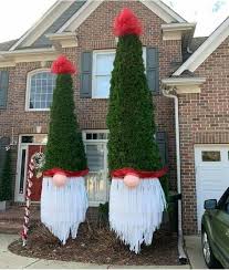 What An Adorable Way To Decorate 2 Tall Evergreens In 2020 Outdoor Christmas Decorations Christmas Decorations Diy Outdoor Candy Christmas Decorations