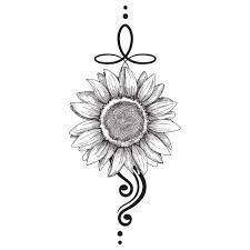 Black and white orchid tattoo on upper back. Black And White Sunflower Temporary Tattoo Pickazona