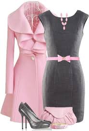 Black And Grey Dress Combination Pink Gray Polyvore Fashion Weekly Outfits Pretty Outfits