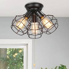 Buy the best and latest ceiling light with pull chain on 12 931 руб. Industrial 3 Light Pull String Flush Mount Ceiling Light Industrial Flush Mount Ceiling Lighting By Lnclighting Llc
