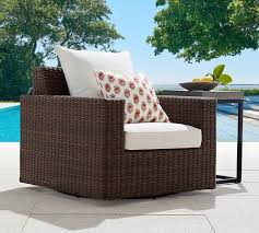 Torrey All Weather Wicker Square Arm Swivel Lounge Chair Espresso Patio Furniture Collection Outdoor Furniture Furniture