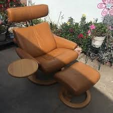 Ekornes Stressless Leather Large Recliner Chair Ottoman Swivel Table Teak Base Chair And Ottoman Recliner With Ottoman Ekornes
