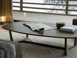 Low Oval Wooden Coffee Table For Living Room Tridente Oval Coffee Table By Poliform Burled Wood Coffee Table Coffee Table Mid Century Modern Coffee Table