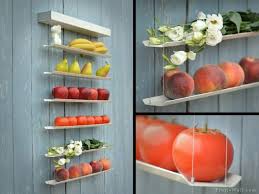 Platzsparende Ideen Kuche Gestalten Obst Regal Obstlagerung Kuchen Wandregal
