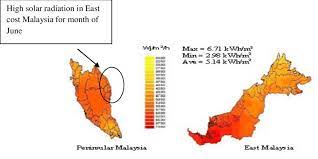 This intermittency requires further support from the grid system particularly conventional power plants to ensure continuous energy supply to customers. Average Solar Radiation In Malaysia On Month Of June 7 Download Scientific Diagram