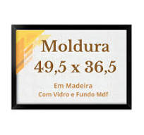 Quadro 49,5x36,5 Com Vidro P/Quebra Cabeça 500 Pçs Moldura Madeira Com  Vidro e Fundo MDF 36,5x49,5