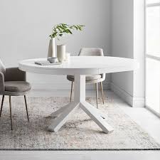 Poppy Expandable Dining Table In 2020 Expandable Dining Table White Round Dining Table White Kitchen Table