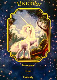 The guidebook is a small book with the same artwork cover as the box, and neatly fits inside of the tarot card box. Unicorn Archangel Oracle