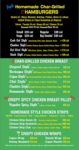 Menu Cook Out
