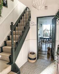 A lick of paint in a bright light colour will make a huge difference. House Beautiful Uk Shared A Post On Instagram Loveyourspace This Hallway Is Beautiful Ck Homest Entrance Hall Decor House Staircase Small Hallways