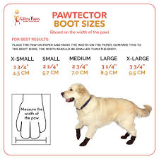 ultra paws pawtectors waterproof dog boots sizing chart