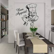 Smooth wallpaper, plaster, glass & mirrors, metal, plastic, wood, tiles, laptops, vehicles and many more. Bon Appetit Kitchen Wall Sticker Chef Wall Sticker Home Decor Stickers