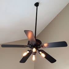 Quick Ceiling Fan Makeover Simply Remove The Shades And Screws And Use Edison B 1000 In 2020 Ceiling Fan Makeover Fan Light Ceiling Fan With Light
