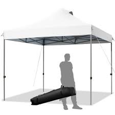 Pop up rectangular canopy tent, two flags, demonstration tables. Outdoor Canopies Shades Target