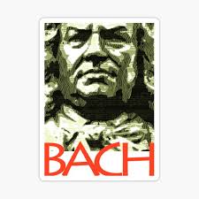 atmospheric Johann Sebastian Bach portrait, floral landscape" Sticker by  Mauswohn