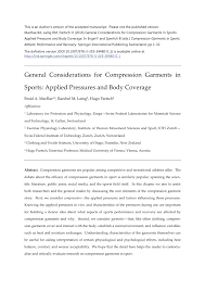 © 2021 international committee of sports for the deaf. Pdf General Considerations For Compression Garments In Sports Applied Pressures And Body Coverage