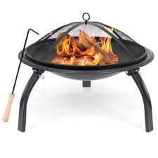$89.95 & free returns return this item for free. Best Choice Products 22in Fire Pit Bowl Portable Folding Steel Outdoor Camping Accessory W Mesh Cover Poker Walmart Com Walmart Com