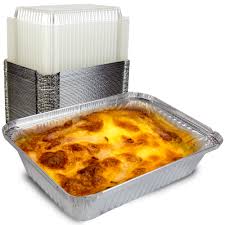 When aluminium is used in the food industry, there are rules as to what nevertheless, it should be mentioned that most alloys can be used in the food industry provided that the aluminium has been. 50 Pack Rectangular Disposable Aluminum Foil Pan Take Out Food Containers With Clear Plastic Dome Lids Steam Table Baking Pans 32 Oz 2 25 Lb Quart Walmart Com Walmart Com