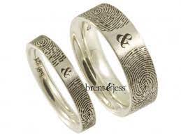 Brent Jess Custom Handmade Fingerprint Wedding Rings Fingerprint Wedding Bands Fingerprint Wedding Custom Wedding Rings