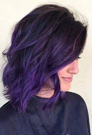 68 Stunning Purple Hairstyle Design Suitable For Long Hair And Short Hair You Should Try Haircut In 2020 Dyed Hair Purple Purple Hair Highlights Dark Hair Dye