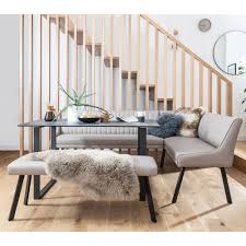 The kitchenette, instead of a separate dining room or traditional large dining table, is a very cozy solution. Porto Taupe Faux Leather Left Hand Corner Bench Dining Set