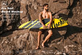 Free Surfboard Mockup Psd Template In 2020 Mockup Psd Mockup Surfboard