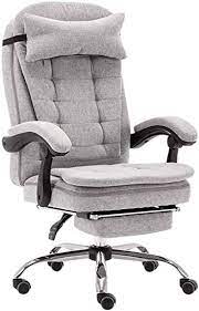 Black mesh high back adjustable recliner ergonomic executive office chair with armrests and footrest. Hgna Chairs Office Chair With High Back Footrest And Tilt Function Executive Swivel Computer Chair Linen Fabric Ergonomic Chair Chair Reclining Office Chair