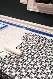 We have exactly what you're looking for! How To Paint Tile Countertops And Our Modern Bathroom Reveal Bright Green Door
