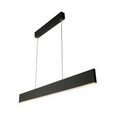 Contemporary Modern Black Finish Acrylic Lampshade Linear Pendant Light 26w 33w Led Direct Indirect Lighting 35 43 48 L Suitable For Office Conference Room Kitchen Dining Room Takeluckhome Com