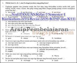Soal pas kelas 7 semester 1 ipa. Soal Pas Uas Kelas 7 Semester 1 Kurikulum 2013 Revisi 2018 Ktsp Dan K13 Arsip Pembelajaran