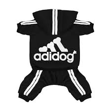 Scheppend Original Adidog Pet Clothes For Dog Cat Puppy Hoodies Coat Doggie Winter Sweatshirt Warm Sweater Dog Outfits Black Small