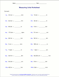 Metric Measuring Units Worksheets