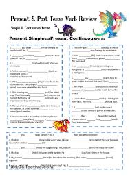 Present And Past Simple Tenses With Key Past Tense Simple Past Tense Tenses