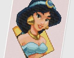 Jasmine Small Portrait Cross Stitch Pattern Princess Cross Stitch Jasmine  Princess Kids Room Decoration Tale Heroes Home Decoration