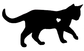 Black Cat With Heart Silhouette Clip Art Cat Clipart Cat Silhouette Black Cat Drawing