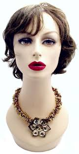 IRIS G HugeTopaz & Gold Beaded Austrian Crystal Flower Runway Necklace