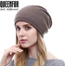 Queenfur Women Knitted Wool Beanies Autumn Winter Hat Female Fashion S Modlilj Winter Hats Beanie Casual Hat Winter Hats