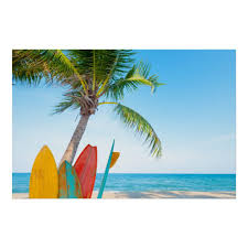 Find great deals on tropical beaches posters for sale! Tropical Surfboard Beach Poster Zazzle Com Beach Posters Beach Poster Surfboard