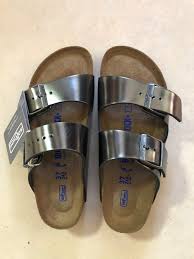 Birkenstock Arizona White Leather Narrow Birkenstock Arizona Metallic Anthracite Size 37 Narrow Fit Leather Color Schmale White New With Tags And Birkenstock Birkenstock Arizona Birkenstock Soft