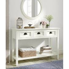 Charlton Home Burciaga 43 3 Solid Wood Console Table Hallway Table Decor White Console Table Decor White Console Table