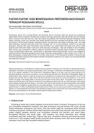 Tentu tidak semua wirausaha berhasil, karena ada juga yang gagal. Pdf Faktor Faktor Yang Mempengaruhi Preferensi Masyarakat Terhadap Rusunawa Brujul