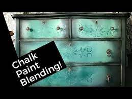 Chalk Paint Blending Brush Meshing Technique With Faded Stenciling Effect Iod Transfer Youtube Chalk Paint Blue Chalk Paint Chalk