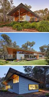 A Light Filled Home Clad In Corrugated Steel In The Australian Bushland House Exterior Architecture House House Roof