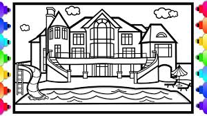 Brick wallpapers can come in very handy some times. How To Draw A Mansion House With A Pool For Kids Mansion Coloring Pag Coloring Pages Ariel Coloring Pages Family Coloring Pages
