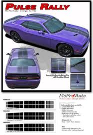 Dodge Challenger Pulse Rally Blacktop Stripes Strobe Hood