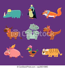 Wat enigszins voor afleiding zorgt is leuke plaatjes kijken! Schattige Dieren Verzameling Plat Stijl Dieren Girly Schattig Paarse Vrijstaand Verzameling Vector Werkjes Canstock