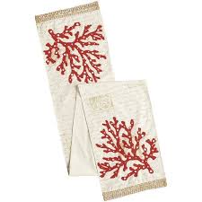 Pier 1 Imports Multi Colored Coral Beaded Table Runner 70 Liked On Polyvore Featuring Home Kitchen Dining Table Runners Hand Beading Linen Table Runner