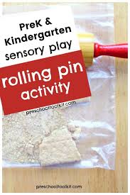 Share some of your favorite kitchen activities for preschoolers! Kids In The Kitchen Rolling Pin Activity Rolling Pin Kindergarten Sensory Sensory Play