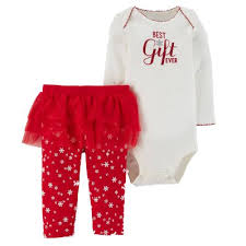 Carters Infant Girls Red White Best Gift Ever Holiday Christmas Outfit 3m Walmart Com