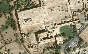 Temple of bacchus at dusk, baalbek, lebanon. Baalbek